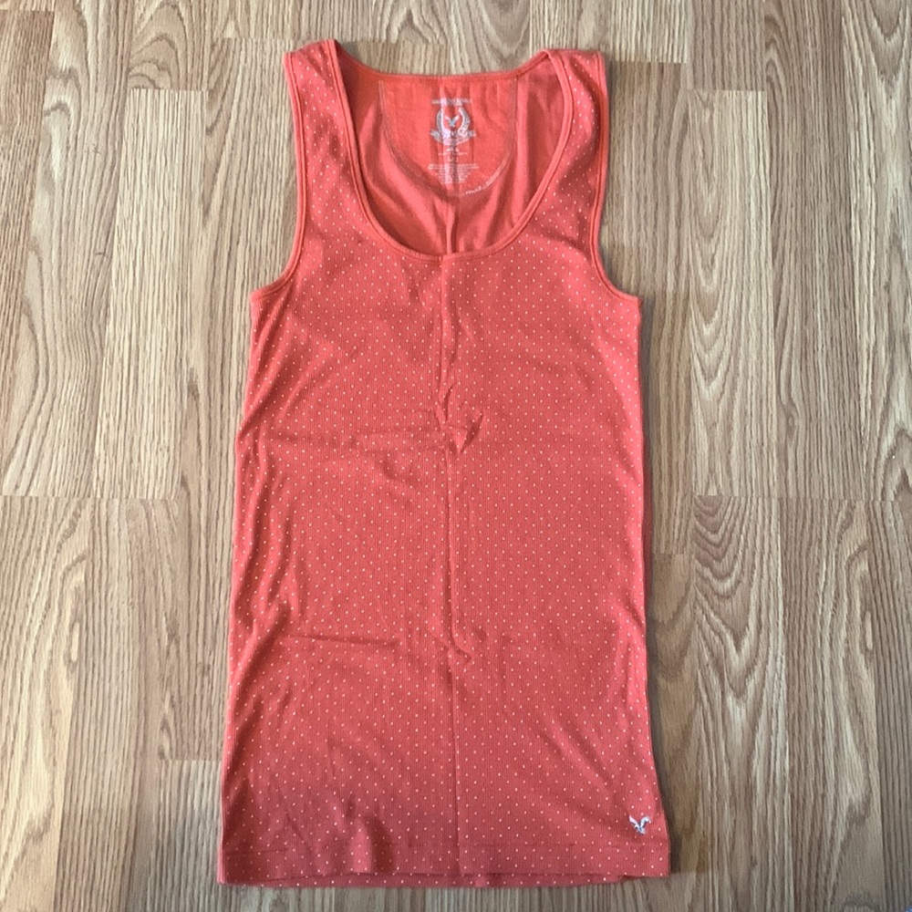 Orange polka dot American Eagle tank top. Size L.